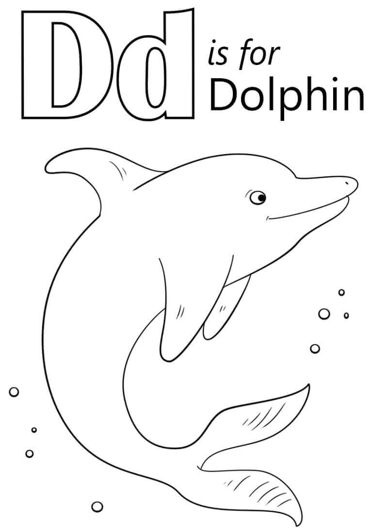 Dibujos de Letra De Delfín D 1 para colorear