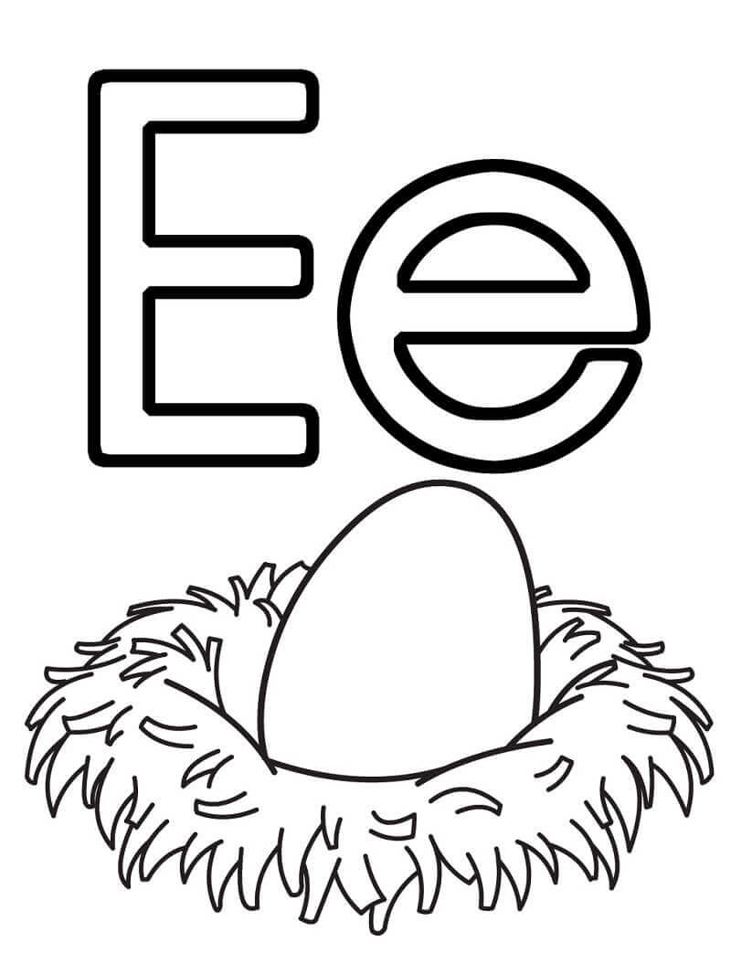 Letra De Huevo E para colorir