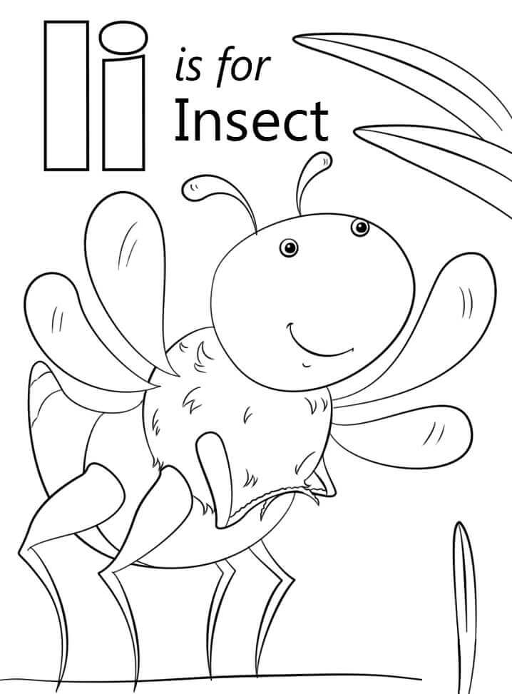 Letra De Insecto I para colorir