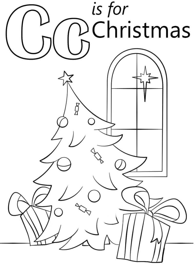 Dibujos de Letra De Navidad C para colorear