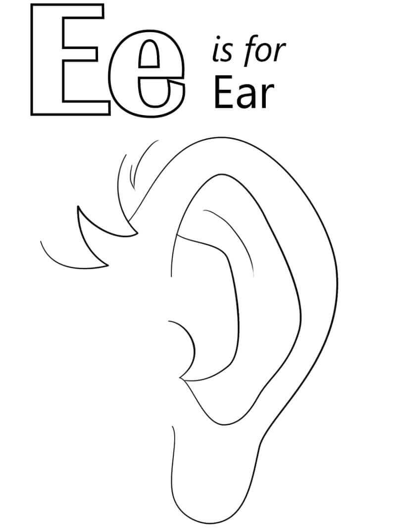 Dibujos de Letra De Oído E para colorear