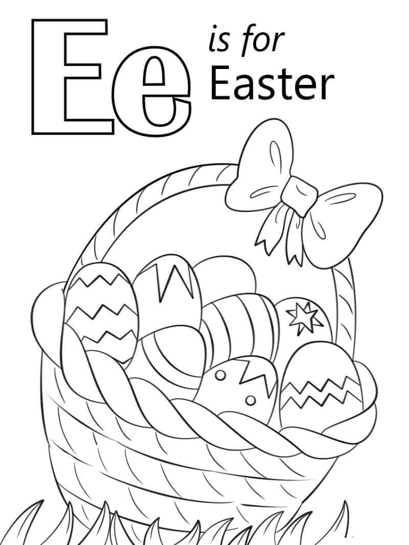 Dibujos de Letra De Pascua E para colorear