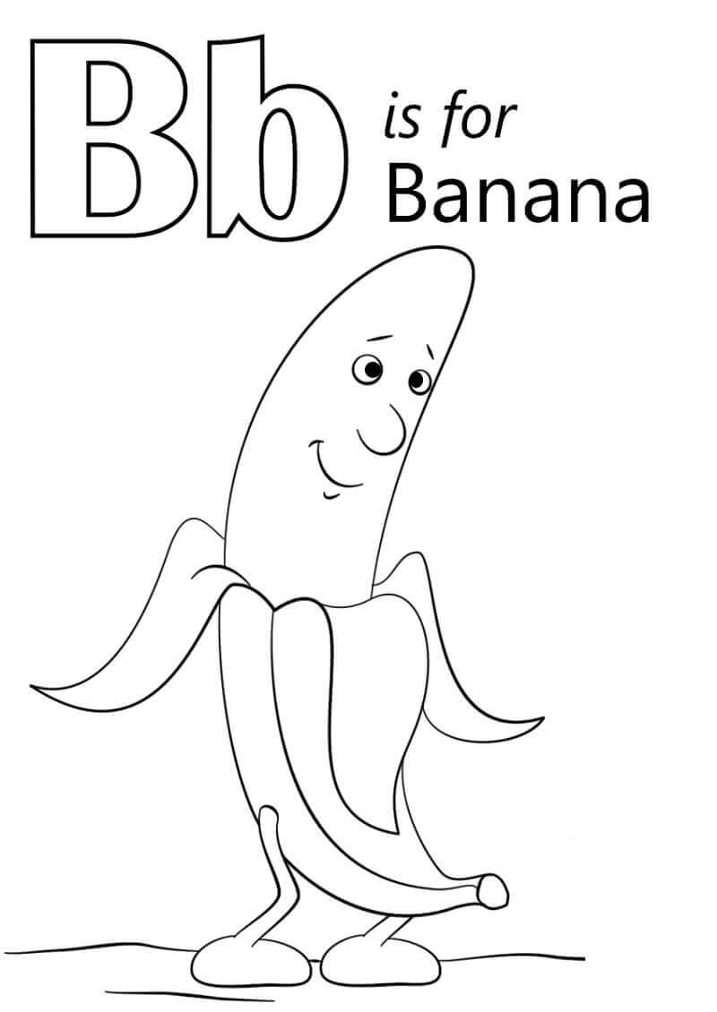 Letra De Plátano B para colorir