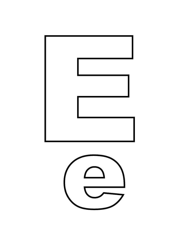 Letra E 11 para colorir