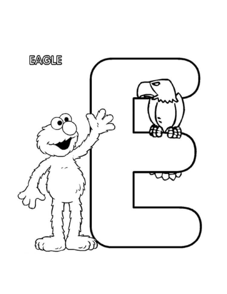 Letra E 9 para colorir