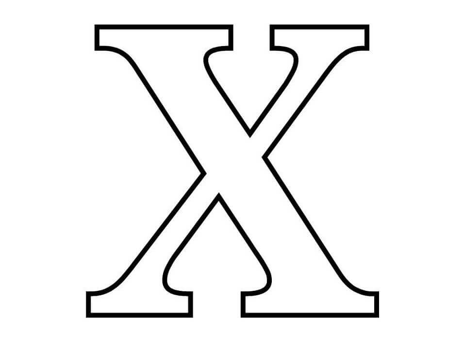 Letra X para colorir