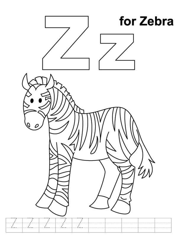 Dibujos de Letra Z Para Zebra para colorear