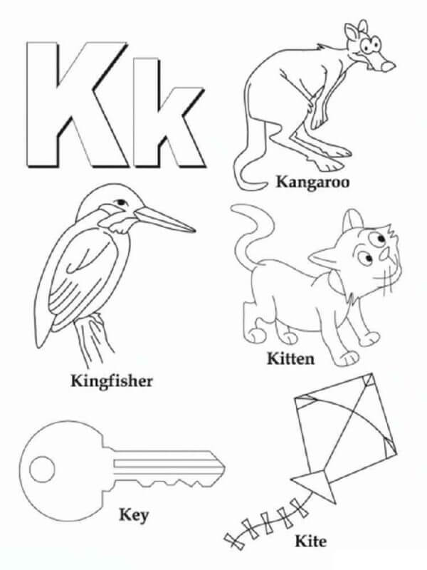 Letras K para colorir