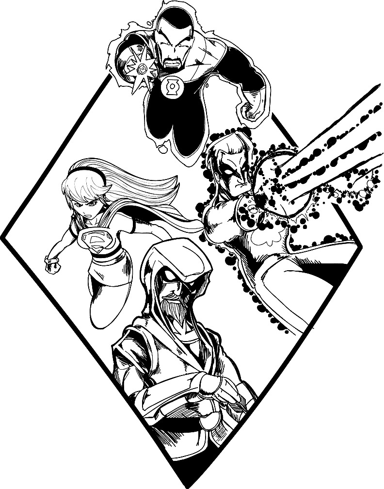 Liga De La Justicia 5 para colorir