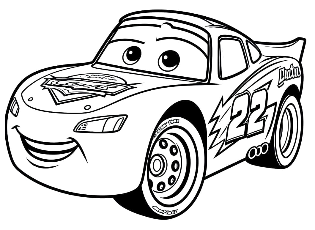 Linda imagen de Rayo McQueen para colorir