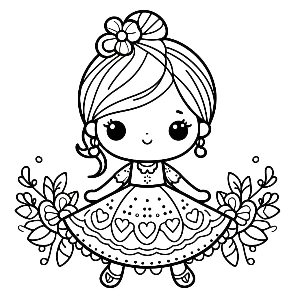 Dibujos de Linda muñeca para colorear