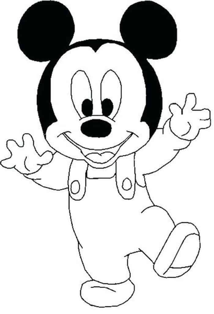 Lindo bebé Mickey Mouse para colorir