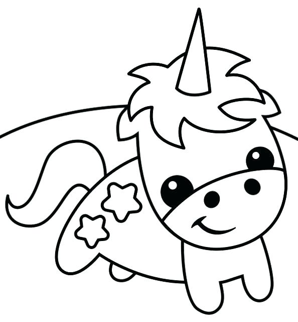 Lindo bebé Unicornio para colorir