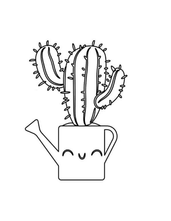 Dibujos de Lindo Cactus en Maceta para colorear