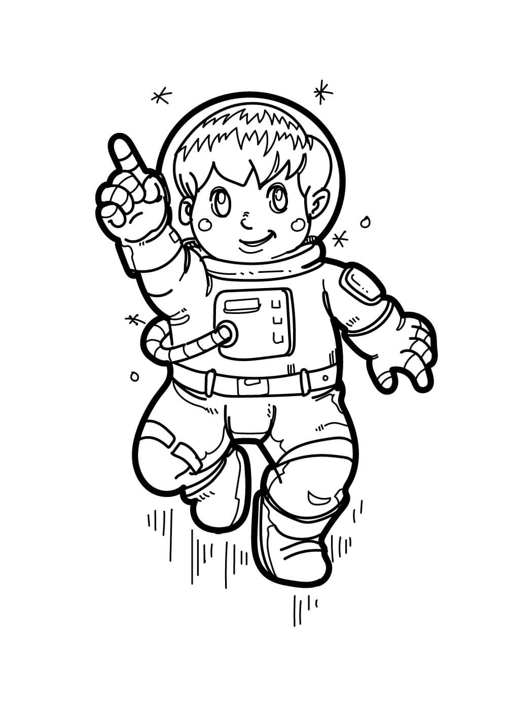 Lindo Chico Astronauta para colorir