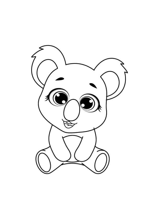 Dibujos de Lindo Koala Sentado para colorear