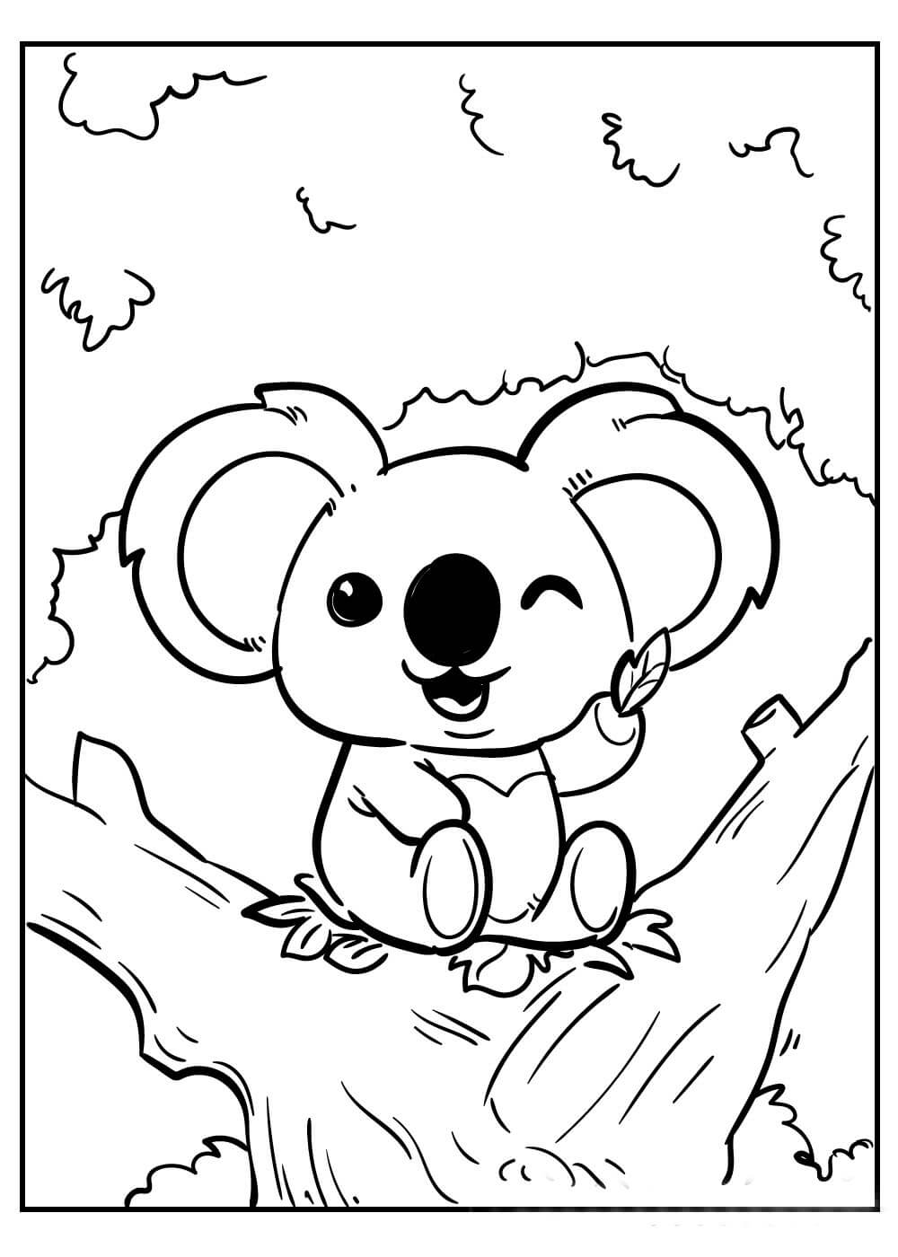 Dibujos de Lindo Koala para colorear