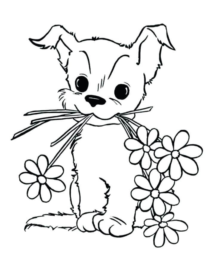 Dibujos de Lindo Perro Mascota para colorear