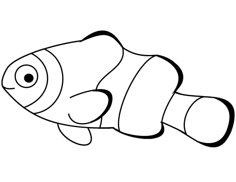 Dibujos de Lindo pez payaso para colorear
