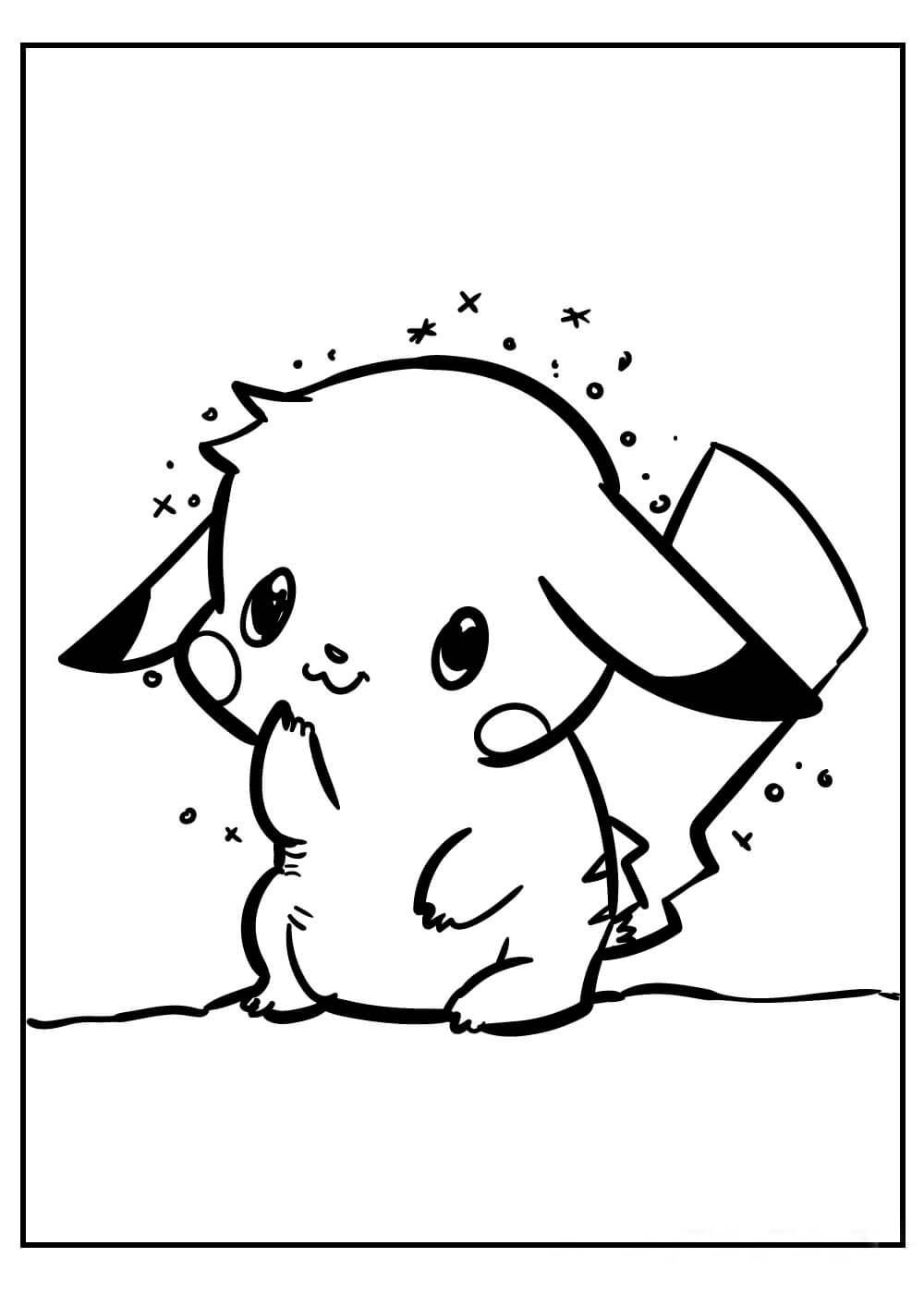 Dibujos de Lindo Pikachu para colorear