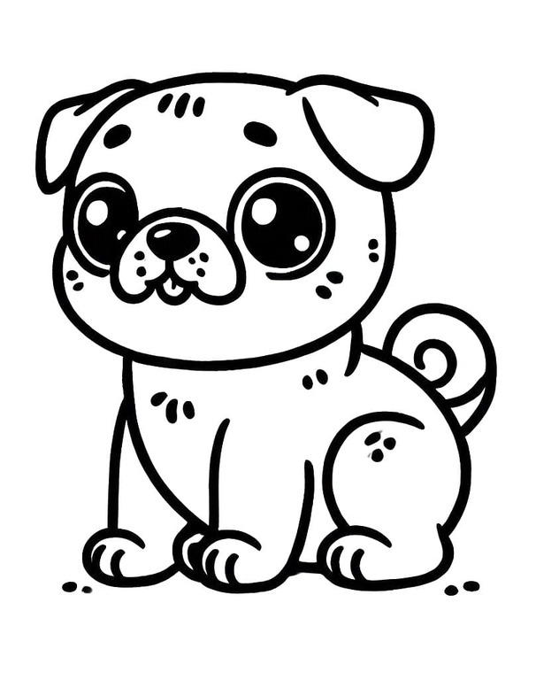 Dibujos de Lindo pug para colorear