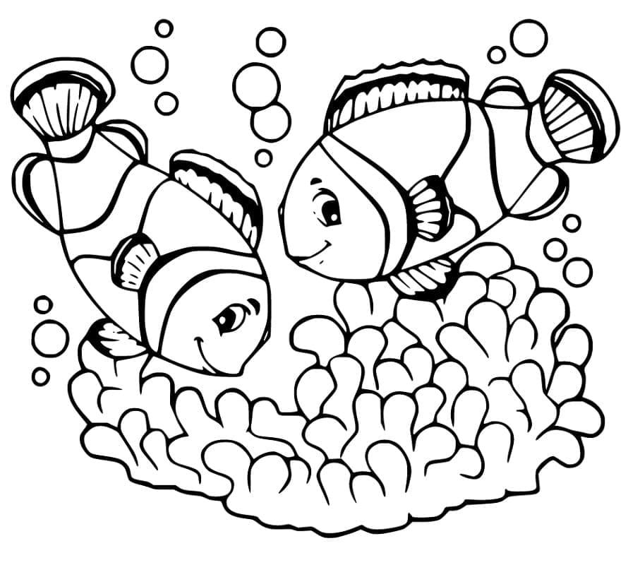 Dibujos de Lindos pez payaso para colorear