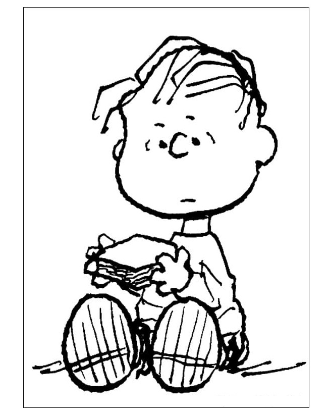 Dibujos de Linus Con un Sándwich para colorear