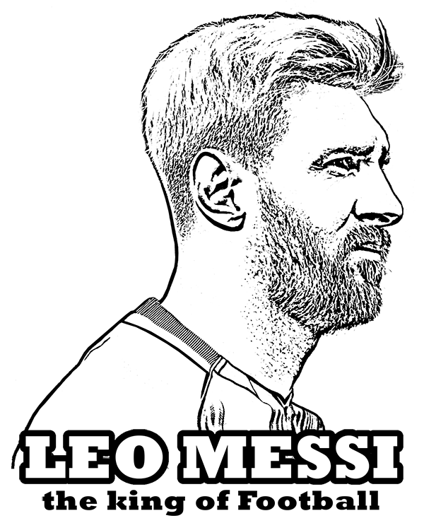 Dibujos de Lionel Messi, El Rey Del Fútbol para colorear