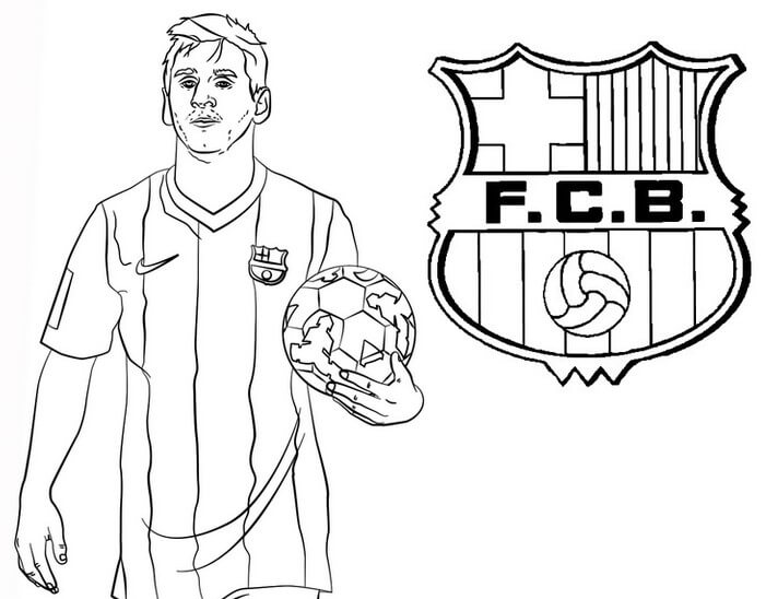 Lionel Messi Y Barcelona para colorir