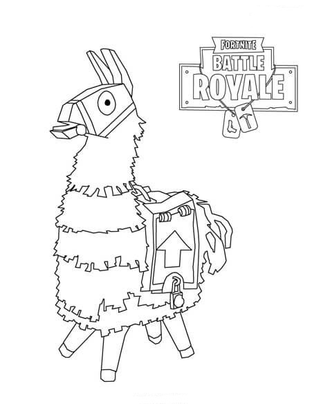 Dibujos de Llama Piñatas Fortnite para colorear