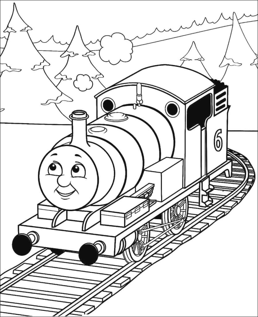 Dibujos de Locomotora Número 6 para colorear
