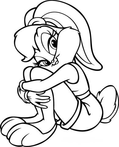 Lola Bunny Sentada para colorir