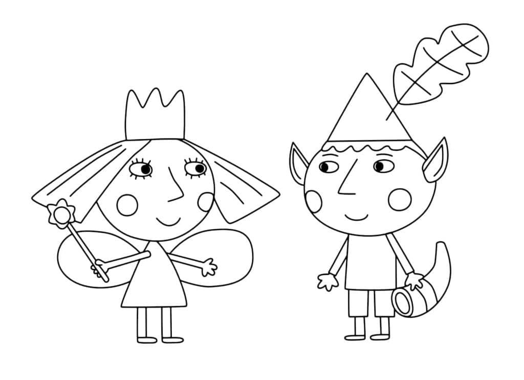 Dibujos de Los adorables Ben y Holly para colorear