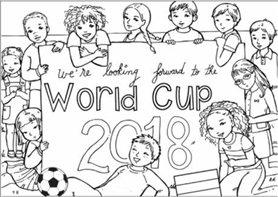Los Niños y la Copa del Mundo 2018 para colorir