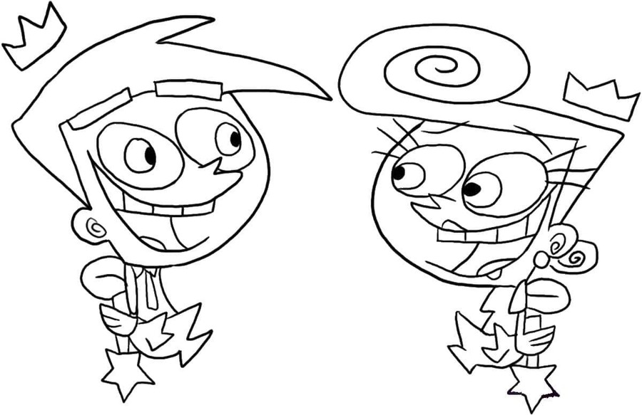 Dibujos de Los Padrinos Mágicos básico gratuito para colorear