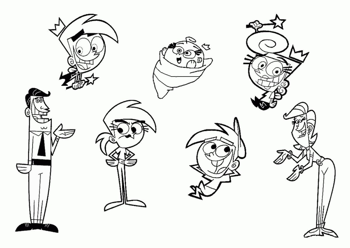 Dibujos de Los Padrinos Mágicos básico imprimible para colorear