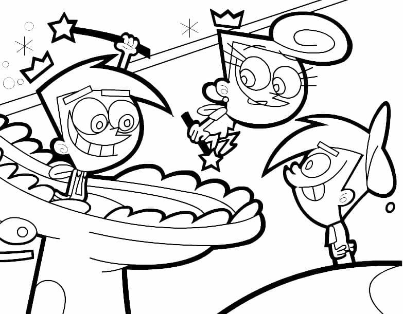 Dibujos de Los Padrinos Mágicos Imprimible para niños para colorear