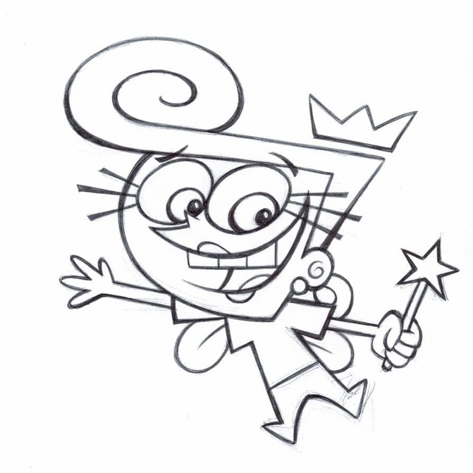 Dibujos de Los Padrinos Mágicos sencillo en niños para colorear