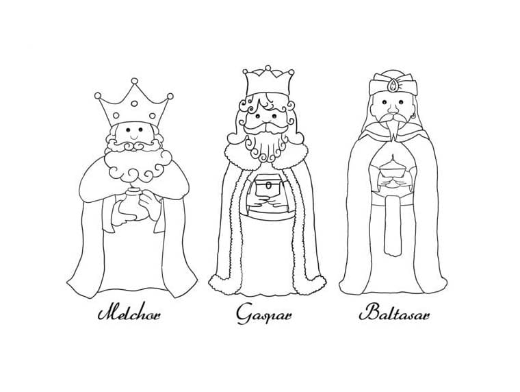 Dibujos de Los Reyes Magos 1 para colorear