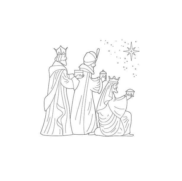 Dibujos de Los Reyes Magos 11 para colorear