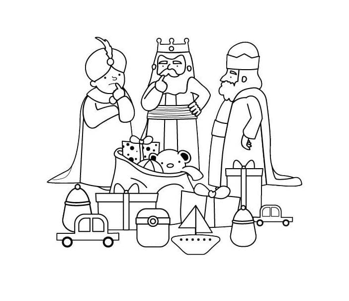 Los Reyes Magos básico para colorir