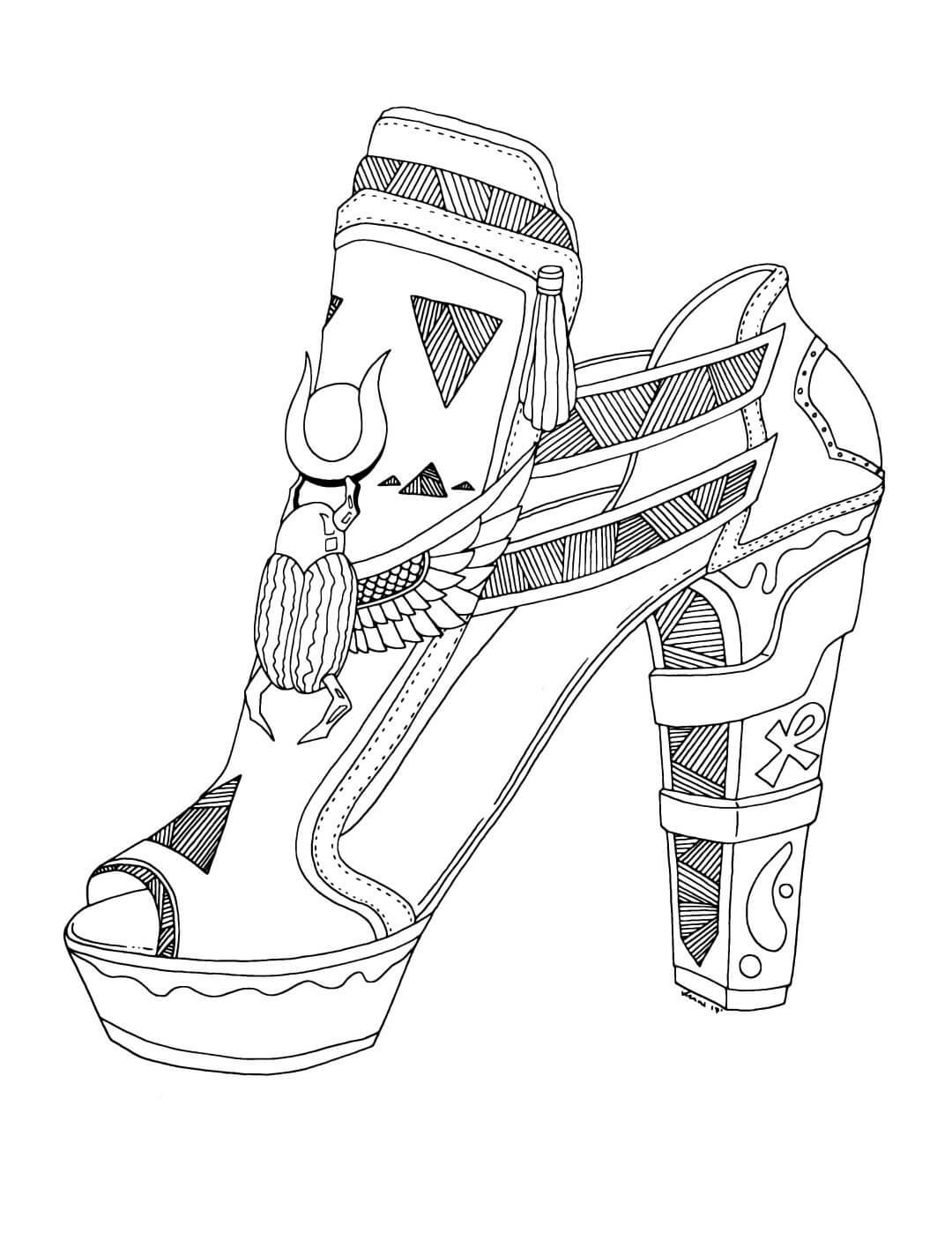 Dibujos de Los Zapatos de Tacón alto son para Adultos para colorear