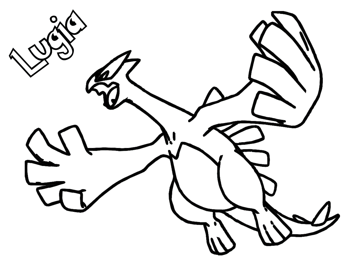 Lugia Pokémon Legendario para colorir