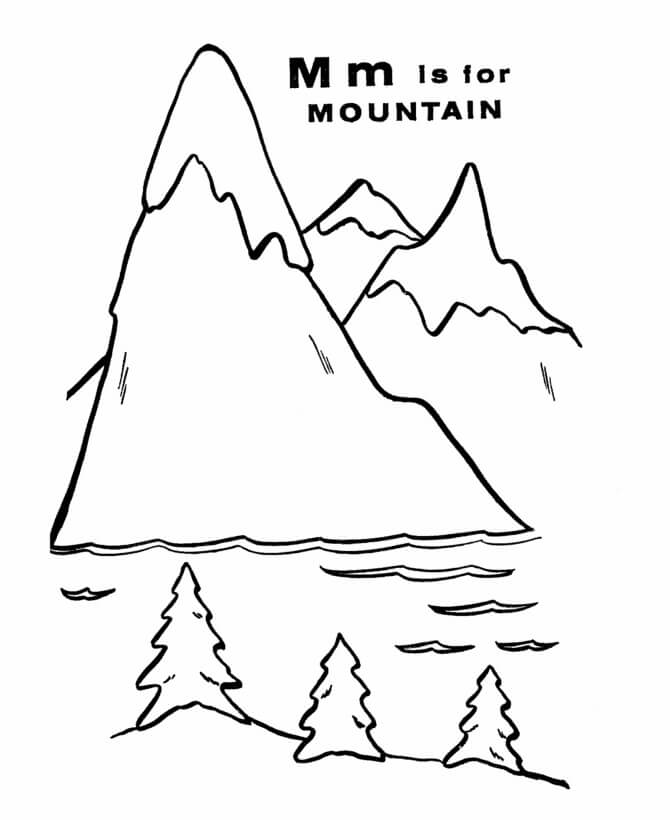 Dibujos de M Es Para Montaña para colorear
