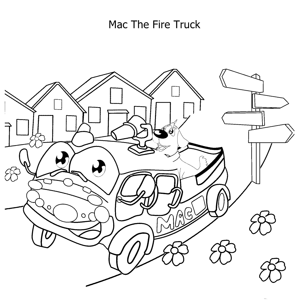 Mac el Camión de Bomberos para colorir
