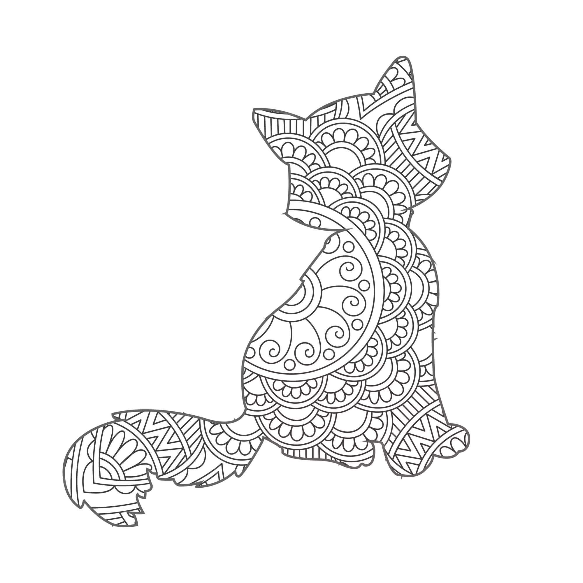 Mandala básica para Gato sentados para colorir