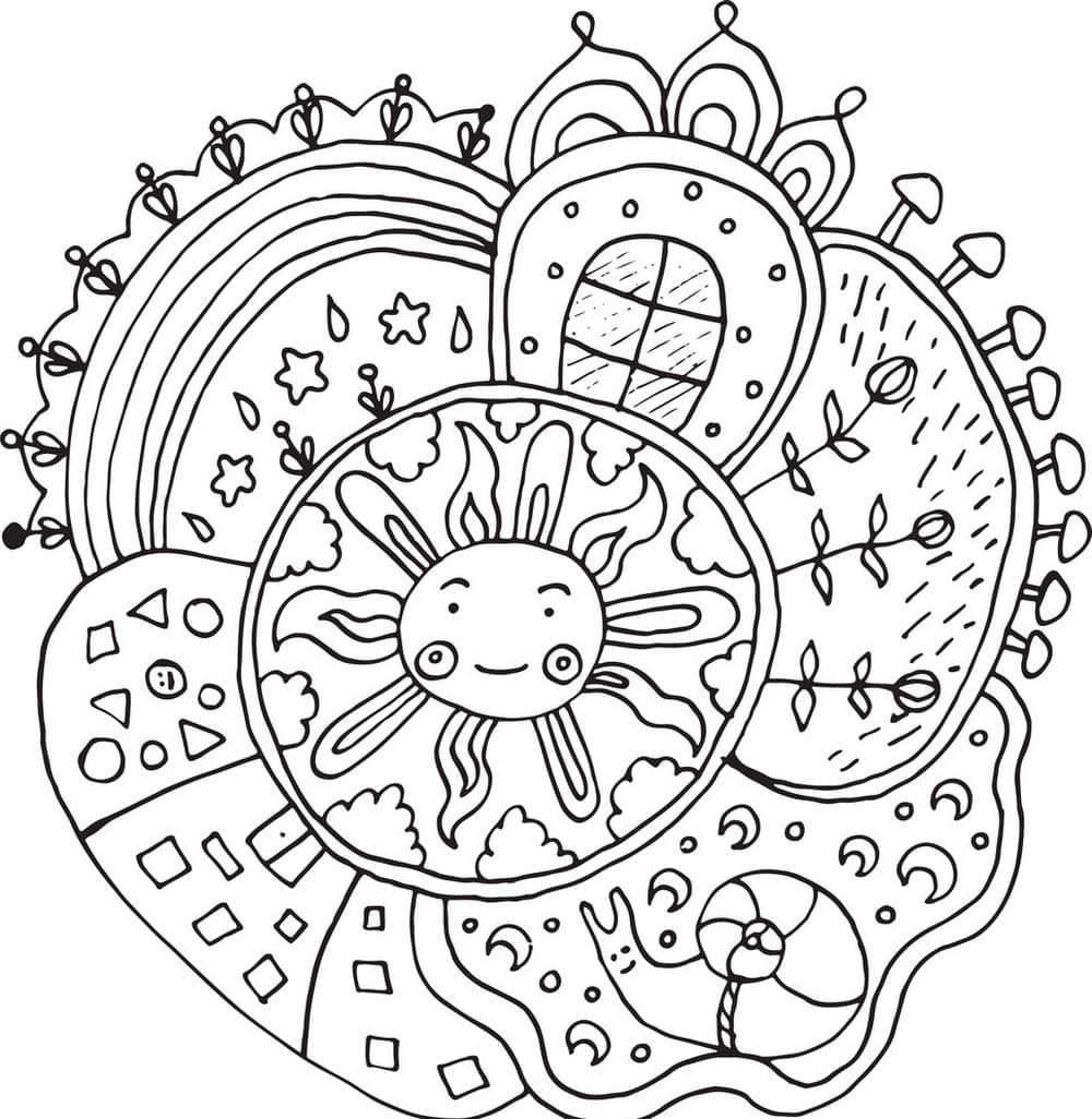 Dibujos de Mandala de Básico para colorear