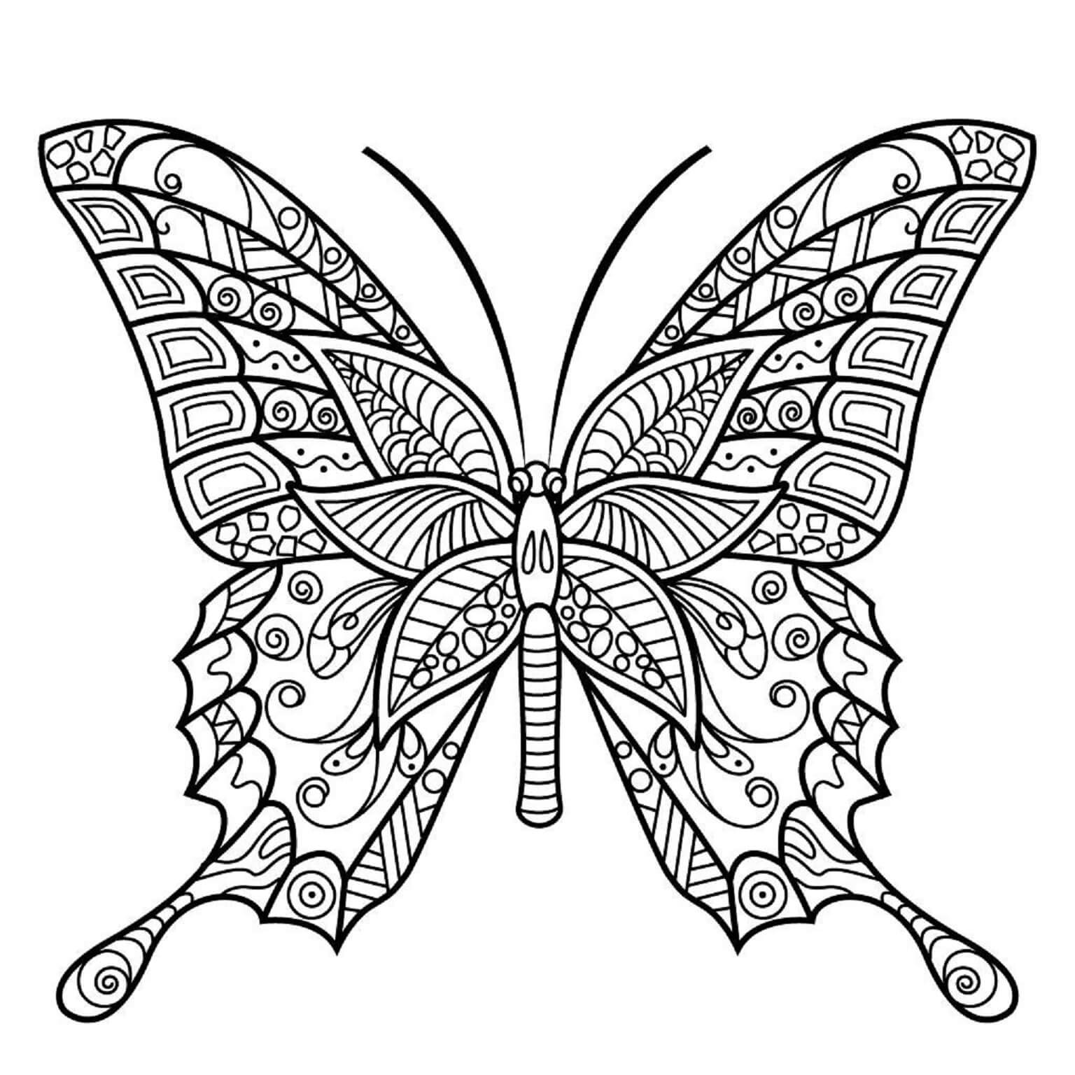 Dibujos de Mandala de la buena Mariposas para colorear