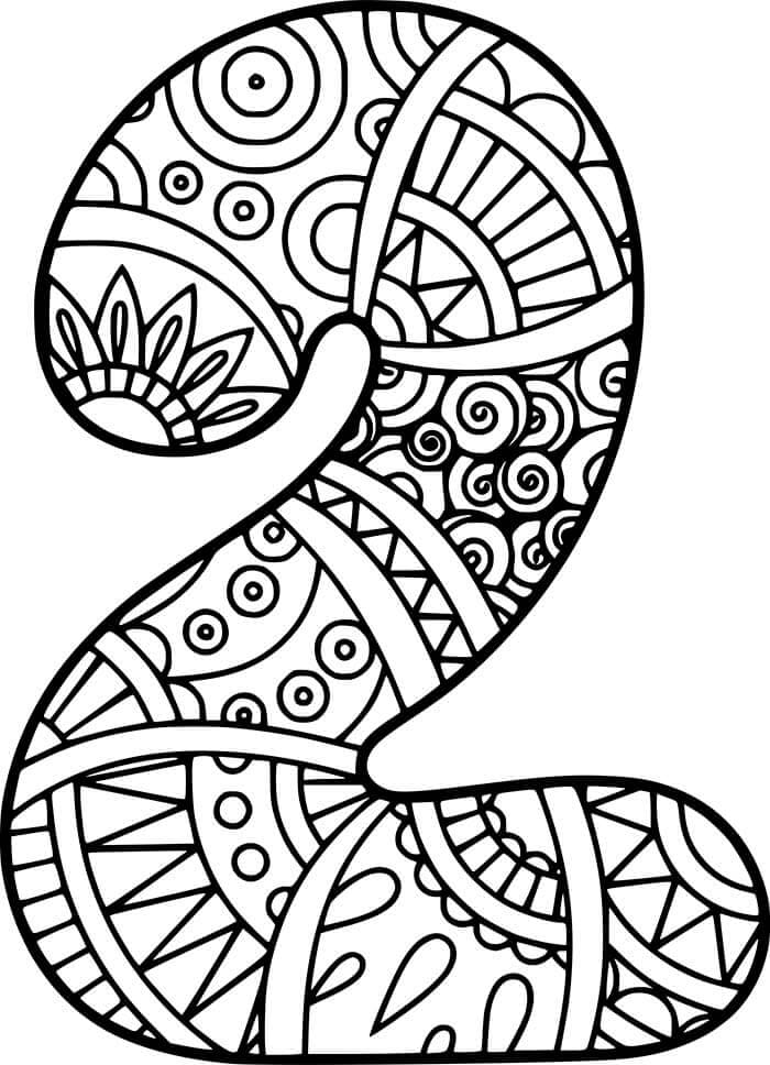 Dibujos de Mandala Número 2 para colorear