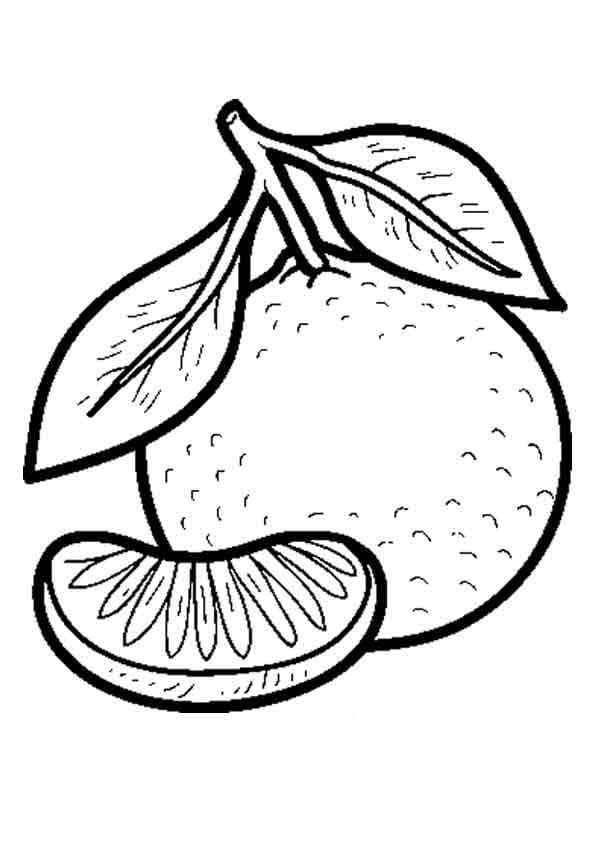 Dibujos de Mandarina fácil para colorear